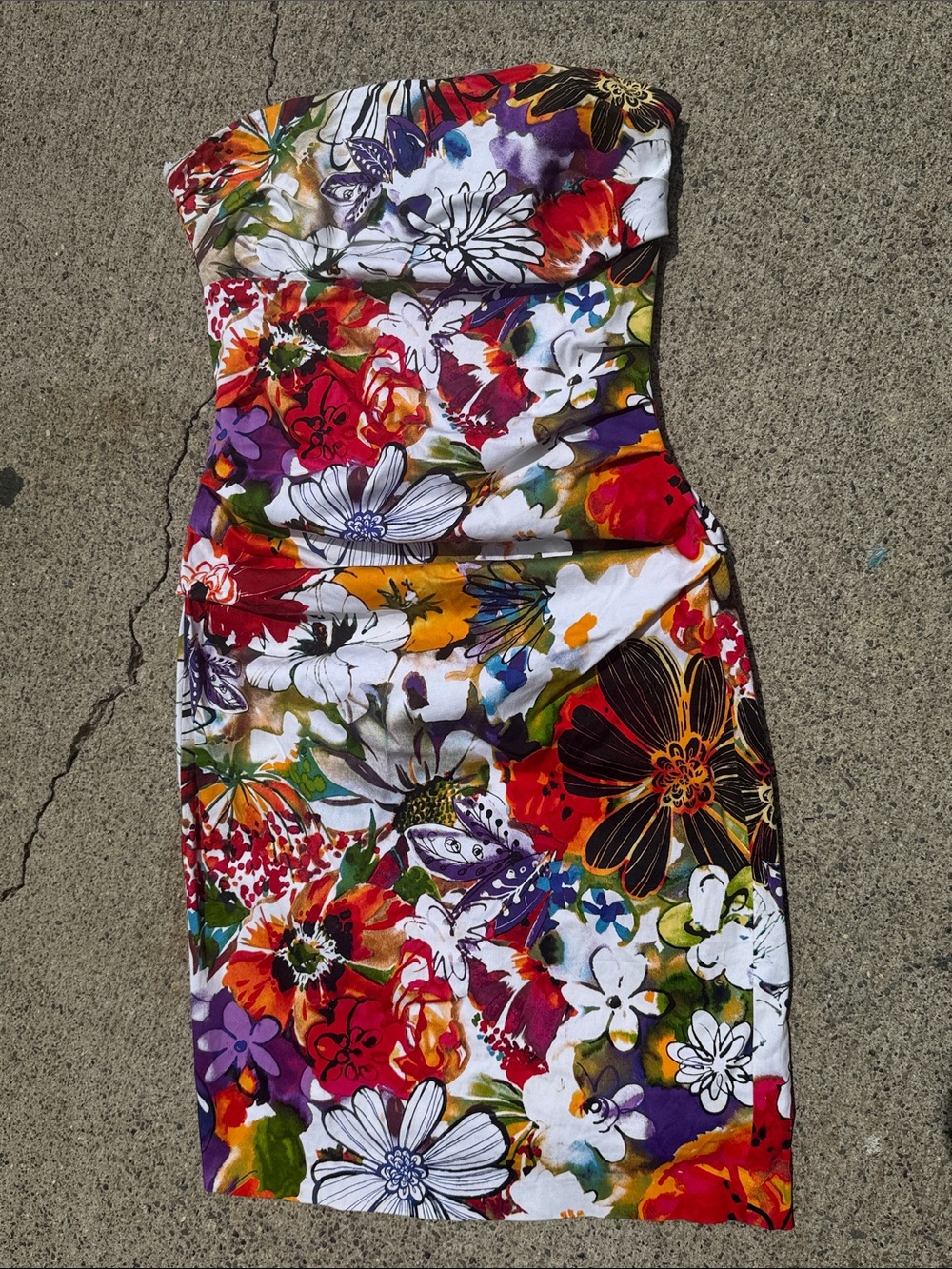 Gorg Suzi Chin for Maggy Boutique Strapless Floral Sheath Dress in Multicolor 4